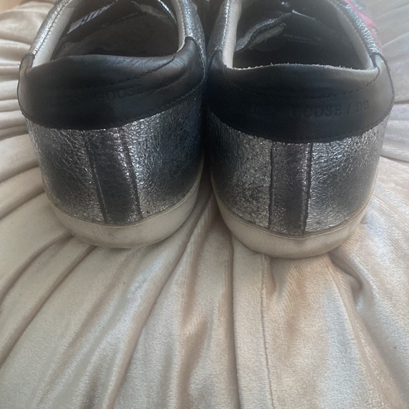 Golden Goose Silver Metallic Sneakers Pink Star EUC size 8 - Picture 5 of 9